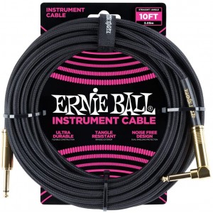 Ernie Ball 10' Braided Instrument Cable, Black